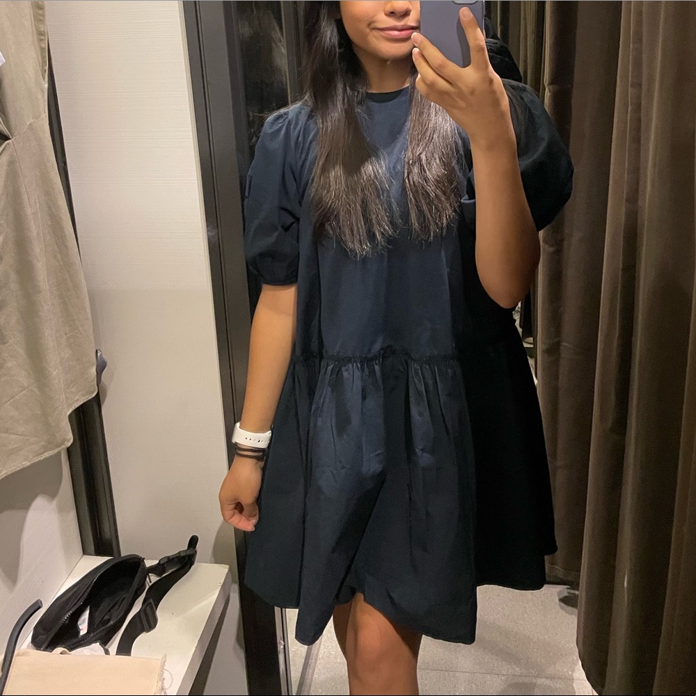 Zara Navy Blue Babydoll Dress